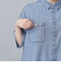 コットンレーヨンデニム半袖シャツ