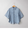 コットンレーヨンデニム半袖シャツ