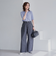 サイドライン タックワイドデニムパンツ