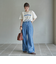 サイドライン タックワイドデニムパンツ