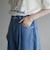 サイドライン タックワイドデニムパンツ