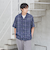 絡み織りチェックシャツ