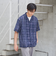 絡み織りチェックシャツ