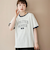 フロッキーロゴプリントリンガーTシャツ