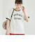 フロッキーロゴプリントリンガーTシャツ