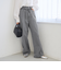 ウエストリボン ワイドストレートデニムパンツ
