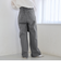 ウエストリボン ワイドストレートデニムパンツ