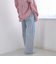 ウエストリボン ワイドストレートデニムパンツ