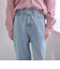 ウエストリボン ワイドストレートデニムパンツ