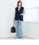 ウエストリボン ワイドストレートデニムパンツ