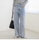 ウエストリボン ワイドストレートデニムパンツ