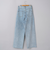 ウエストリボン ワイドストレートデニムパンツ