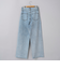 ウエストリボン ワイドストレートデニムパンツ