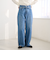 ウエストリボン ワイドストレートデニムパンツ