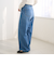 ウエストリボン ワイドストレートデニムパンツ