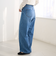 ウエストリボン ワイドストレートデニムパンツ