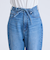 ウエストリボン ワイドストレートデニムパンツ