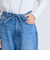 ウエストリボン ワイドストレートデニムパンツ