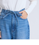ウエストリボン ワイドストレートデニムパンツ