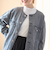 ノーカラーデニムジャケット