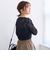 カットレース クルーネック 長袖トップス