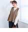 リネンライク ペプラムジップベスト