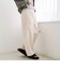 リネンタッチツータックワイドパンツ