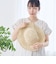 つば広 リボンつき雑材ハット