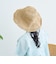 つば広 リボンつき雑材ハット