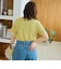 シャーリング風コンパクト半袖Tシャツ