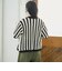 襟付き半袖メッシュニットカーディガン
