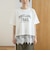 【汗染み軽減 / 接触冷感】裾レースドッキング アソートロゴプリントTシャツ