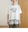 【汗染み軽減 / 接触冷感】裾レースドッキング アソートロゴプリントTシャツ