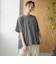 布帛ドッキング ピグメントフリルTシャツ