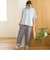 布帛ドッキング ピグメントフリルTシャツ