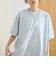布帛ドッキング ピグメントフリルTシャツ