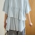 布帛ドッキング ピグメントフリルTシャツ