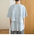 布帛ドッキング ピグメントフリルTシャツ