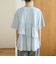 布帛ドッキング ピグメントフリルTシャツ