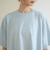 布帛ドッキング ピグメントフリルTシャツ