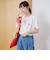 【DOMDOM（ドムドム）×coen】ワンポイント刺繍フットボールTシャツ