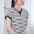 スラブボーダー フレンチスリーブTシャツ