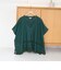 裾刺繍レース スキッパーシアーバンドカラーブラウス