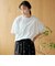 カットワークレース 袖切替デザインTシャツ