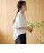 カットワークレース 袖切替デザインTシャツ