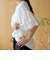 カットワークレース 袖切替デザインTシャツ