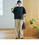 カットワークレース 袖切替デザインTシャツ
