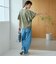 カットワークレース 袖切替デザインTシャツ