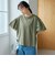 カットワークレース 袖切替デザインTシャツ