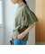 カットワークレース 袖切替デザインTシャツ